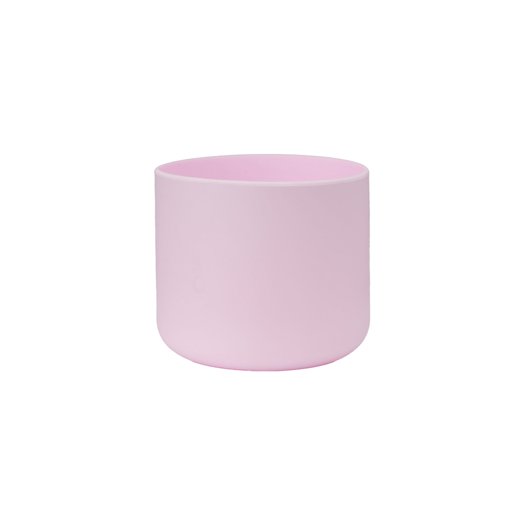 Bottle Boot 24oz in light pink silicone; small cylindrical form